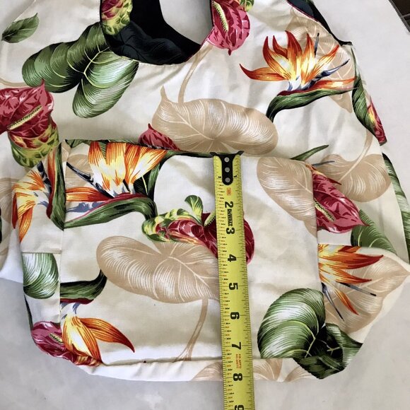 Hawaiian Accent Reversible Large Tote Tropical Shoulder Bag Made In Hawaii USA - Picture 7 of 7